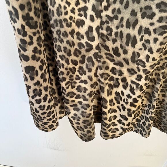 Lucia Leopard Print Silk-like A-Line Midi Skirt - Picture 4 of 8
